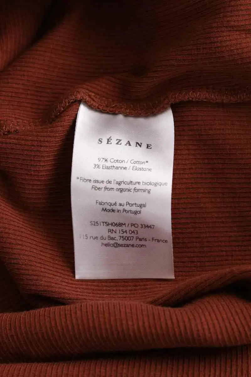 Top Sézane Marron en Coton