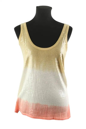 Top sans manche Sandro Jaune en Paillettes, taille S - Seconde Main