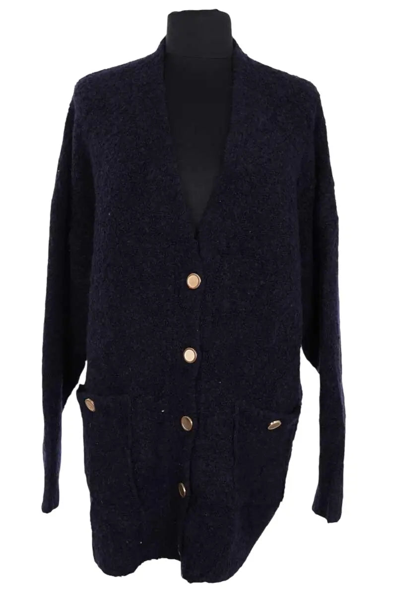 Cardigan Frame Marine en Synthétique, taille M - Seconde Main