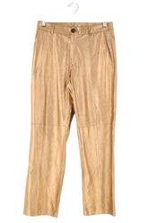 Pantalon droit Forte_Forte Doré en Cuir, taille S - Seconde Main