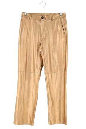 Pantalon droit Forte_Forte Doré en Cuir, taille S - Seconde Main
