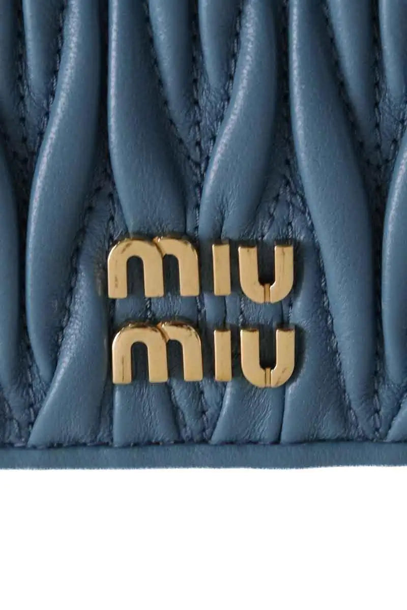 Portefeuille Miu Miu Bleu en Cuir
