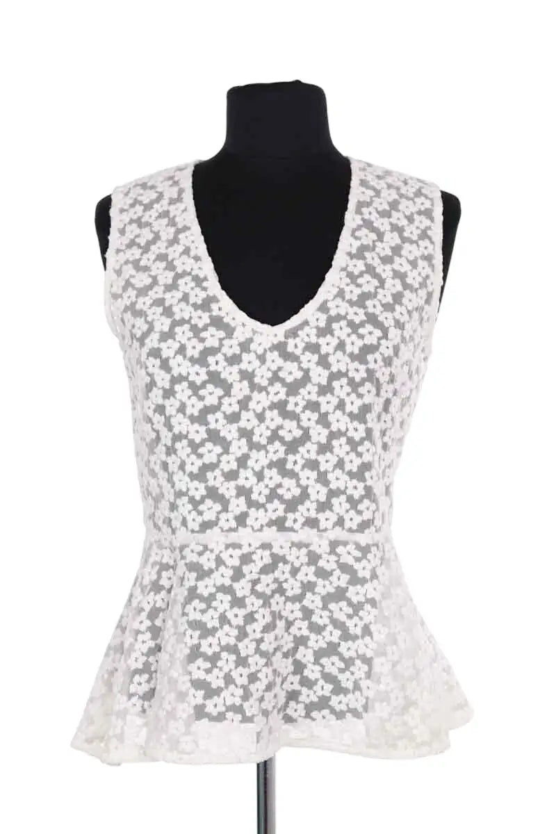 Blouse Maje Blanc en Synthétique, taille M - Seconde Main