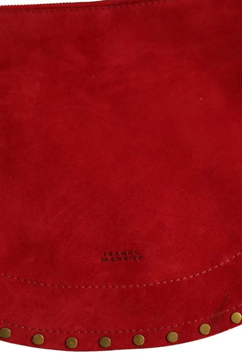 Sac à bandoulière Isabel Marant Oskan soft zip Rouge en Daim