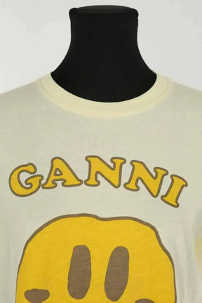 T-shirt Ganni Jaune en Coton