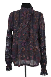 Blouse Antik Batik Violet en Coton, taille S - Seconde Main