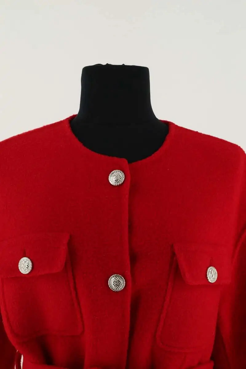 Manteau Maje Rouge en Laine