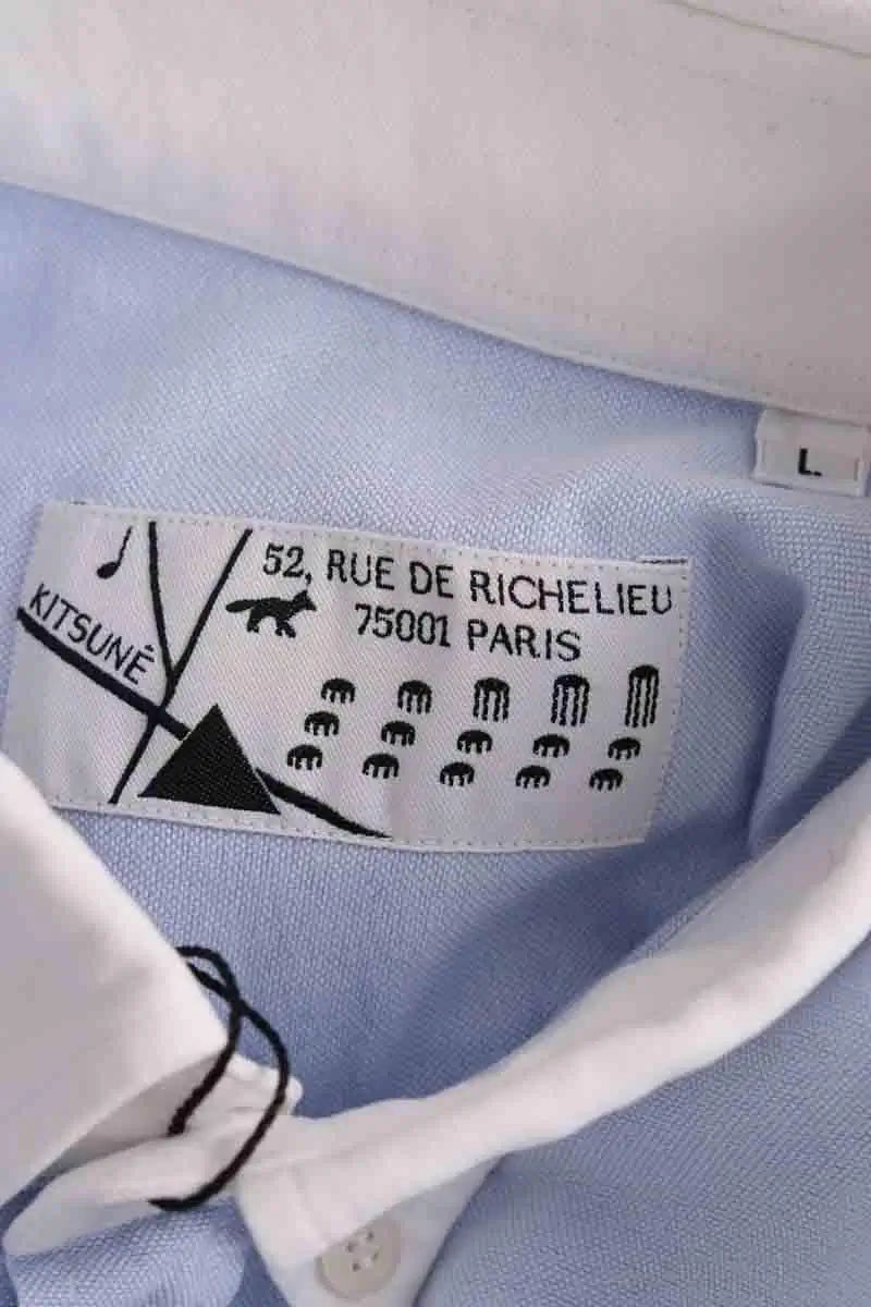 Chemise Kitsuné Bleu en Coton