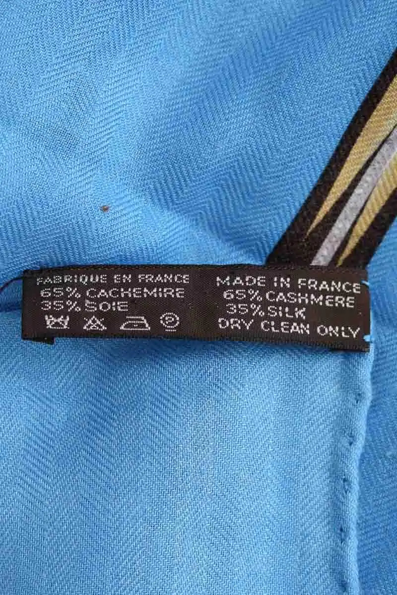 Foulard Hermès Brazil Bleu en Cachemire