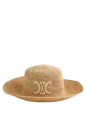 Panama Celine Triomphe Camel en Osier, taille M - Seconde Main
