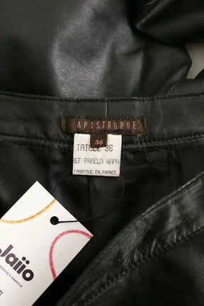 Pantalon Apostrophe Noir en Cuir