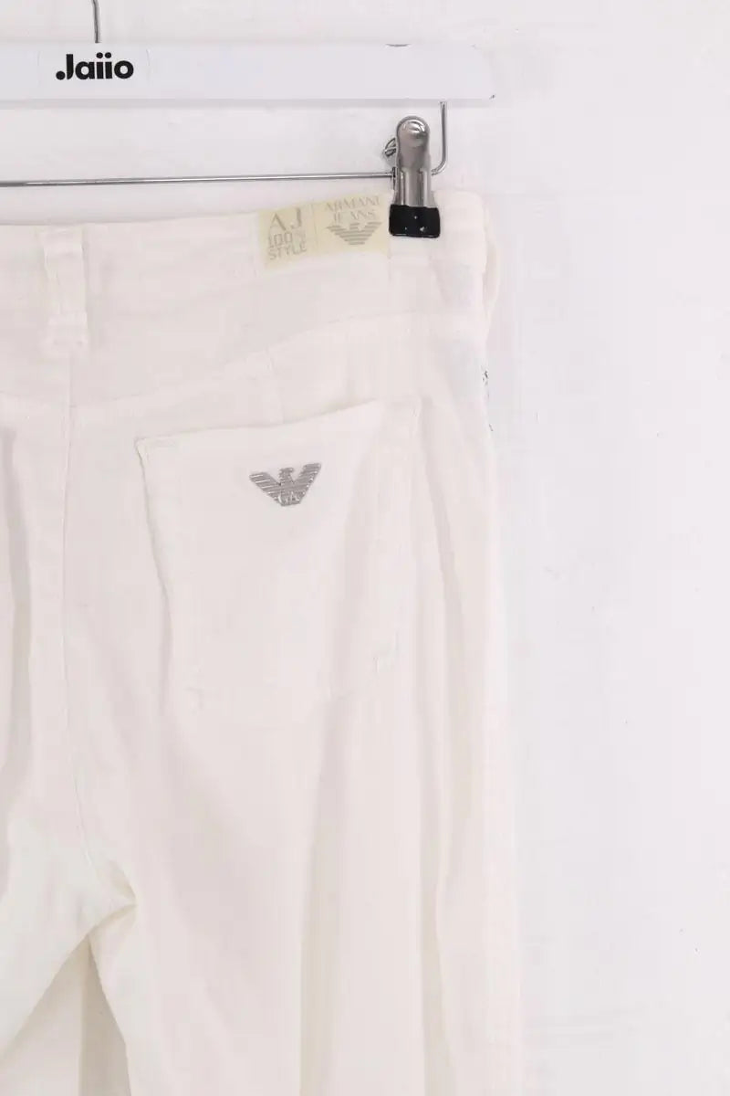 Pantalon Armani Jeans Blanc en Lin