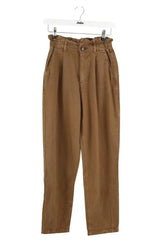 Pantalon Carot Des Petits Hauts Santino Marron en Coton, taille S - Seconde Main