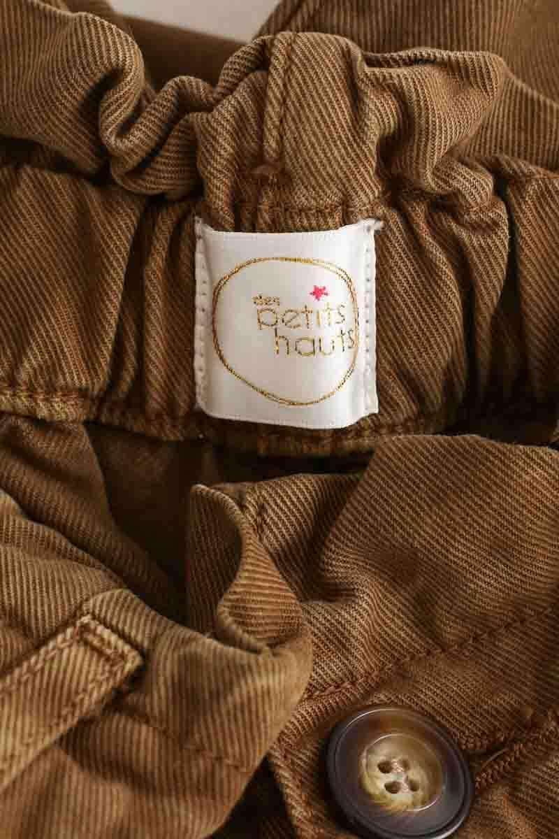 Pantalon Carot Des Petits Hauts Santino Marron en Coton
