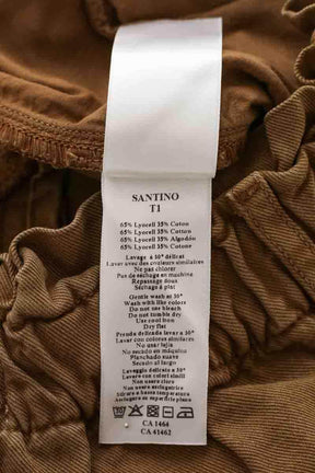 Pantalon Carot Des Petits Hauts Santino Marron en Coton
