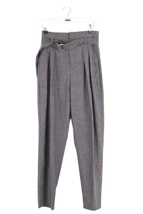 Pantalon Carot Iro Gris en Laine, taille S - Seconde Main