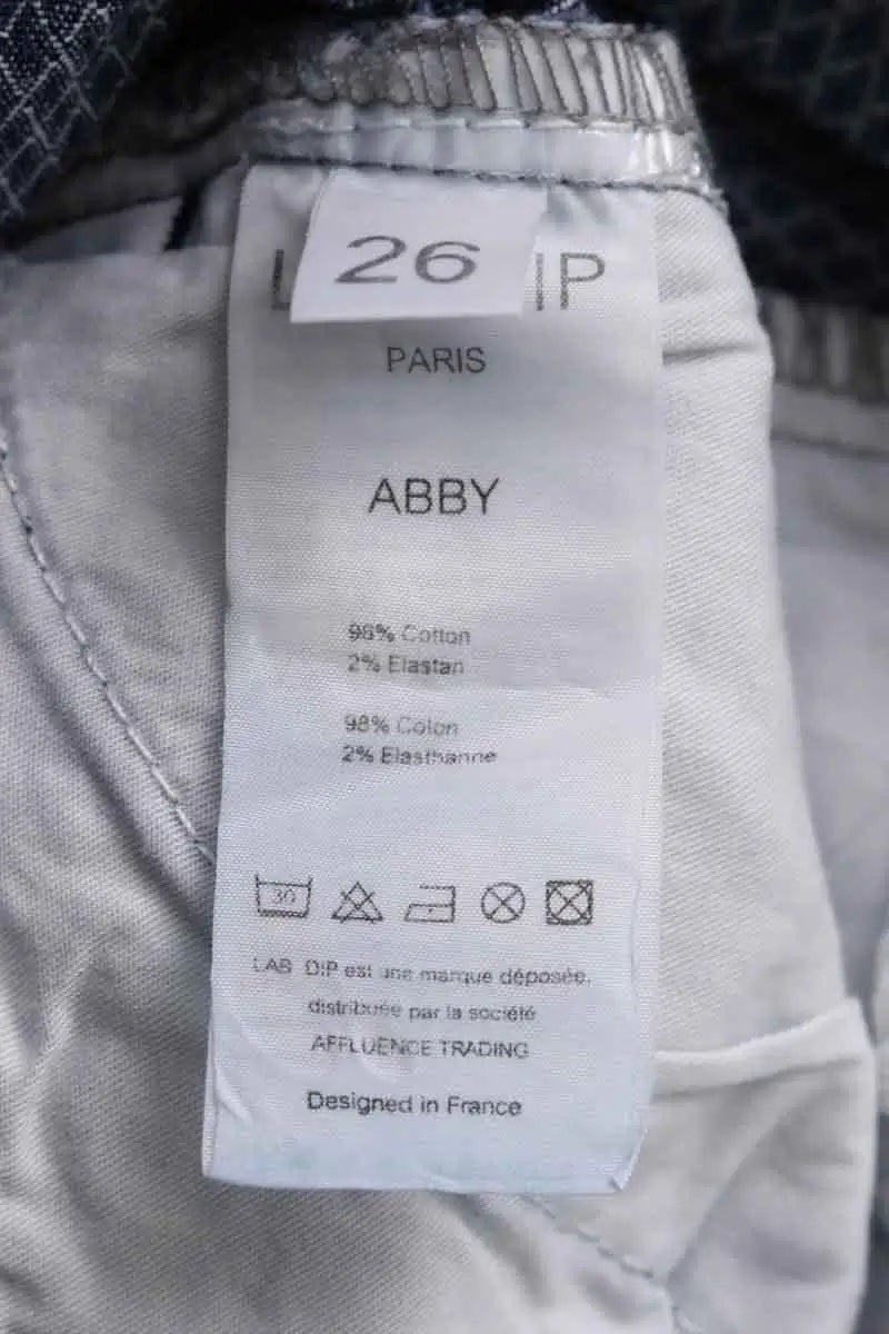 Pantalon Carot Labdip Bleu en Coton