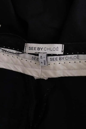 Pantalon Carot See By Chloé Noir en Laine