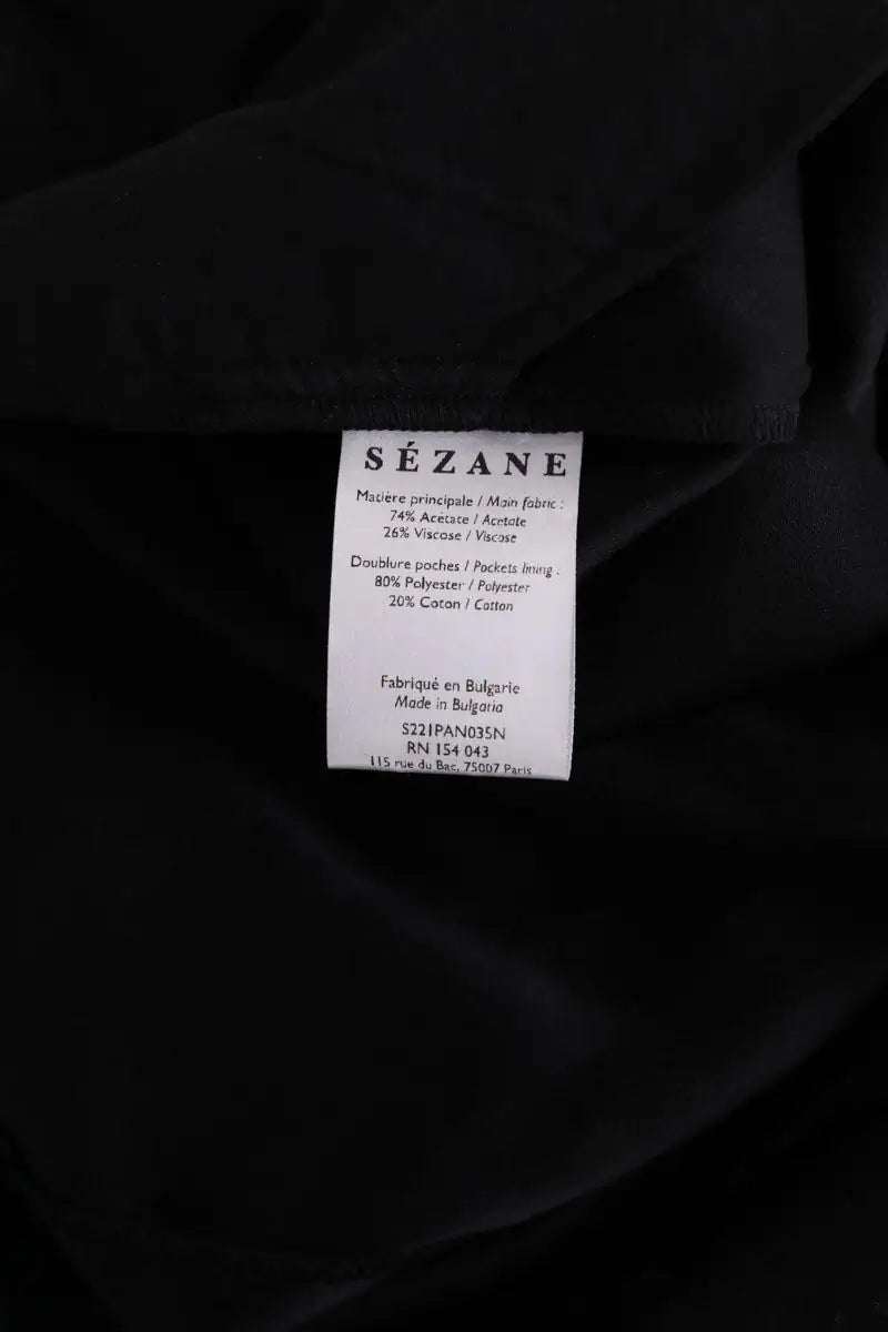 Pantalon Carot Sézane Noir en Coton