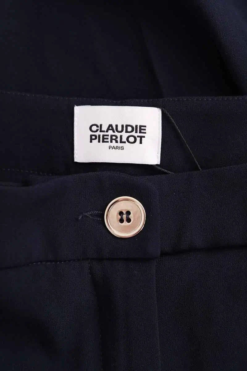 Pantalon Claudie Pierlot Marine en Synthétique