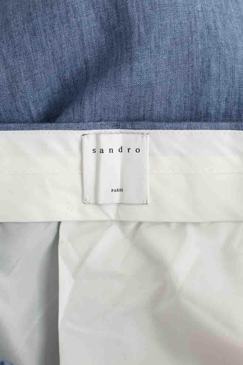 Pantalon de costume Sandro Bleu en Lin