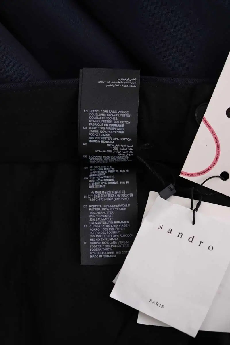 Pantalon de costume Sandro Marine en Laine