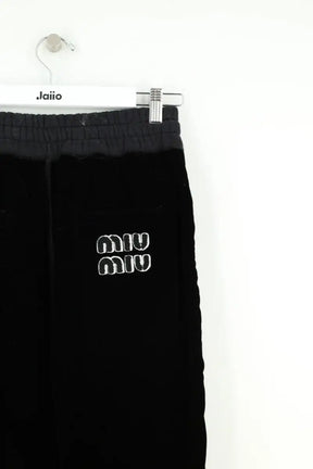 Pantalon de sport Miu Miu Noir en Viscose