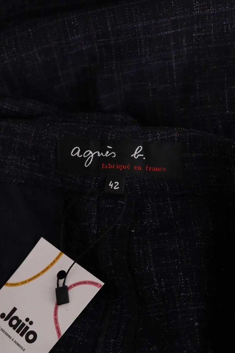 Pantalon droit Agnès B. Bleu en Laine