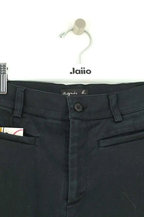 Pantalon droit Agnès B. Noir en Coton