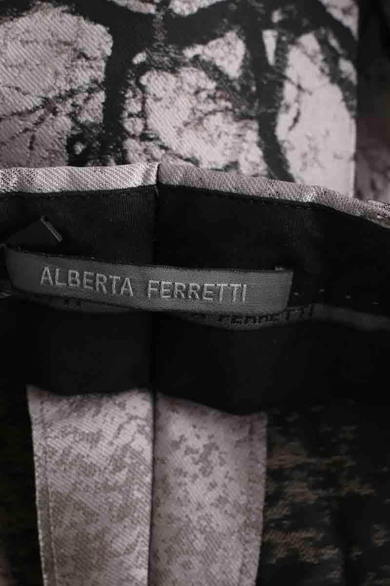 Pantalon droit Alberta Ferretti Gris en Polyester