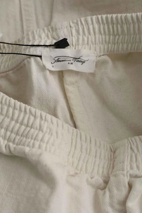 Pantalon droit American Vintage Blanc en Coton