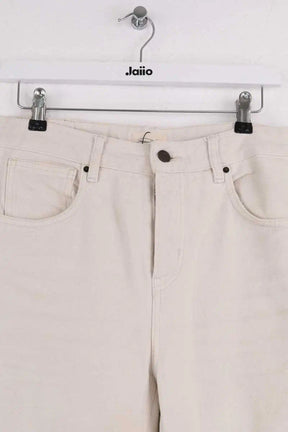 Pantalon droit American Vintage Ecru en Coton