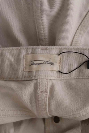 Pantalon droit American Vintage Ecru en Coton