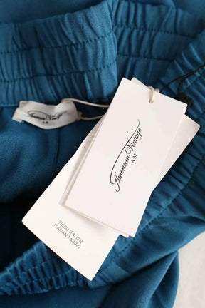 Pantalon droit American Vintage Neptune Bleu en Viscose