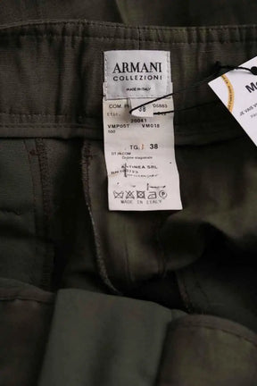 Pantalon droit Armani Exchange Kaki en Lin