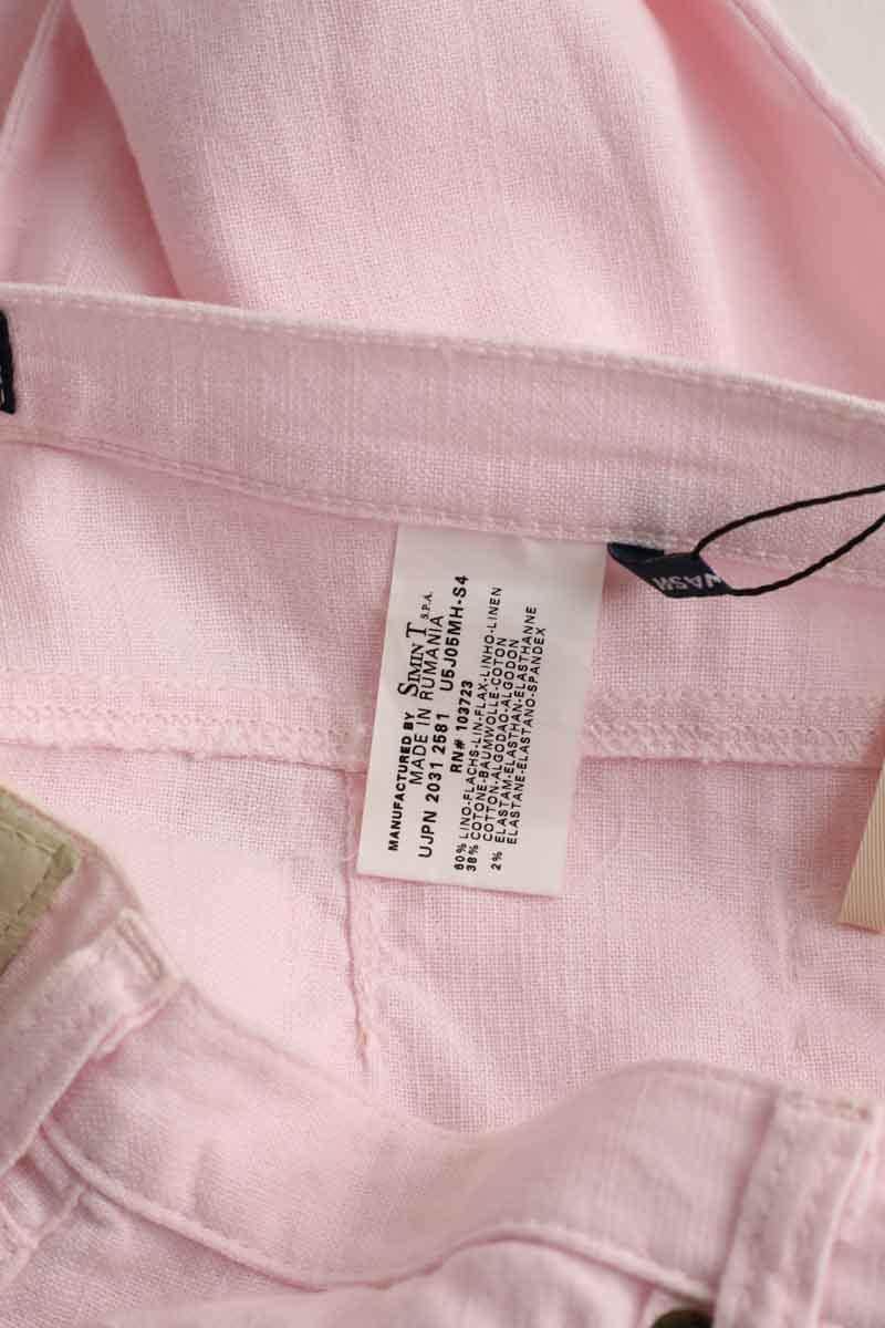 Pantalon droit Armani Jeans Rose en Lin