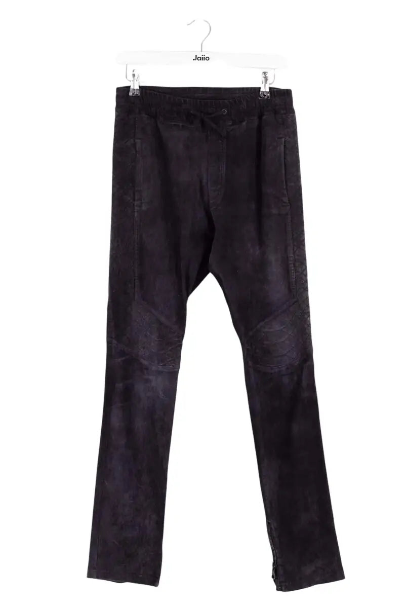 Pantalon droit Balmain Noir en Daim, taille S - Seconde Main
