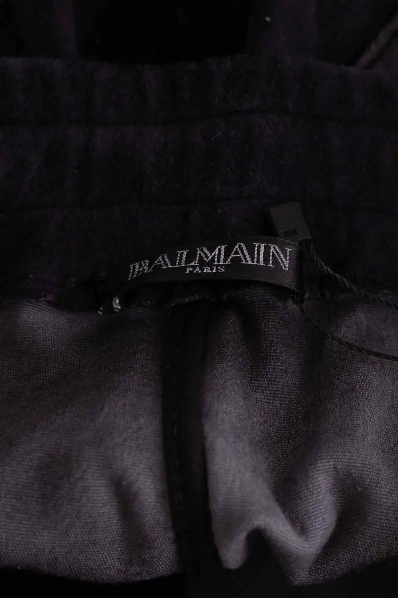 Pantalon droit Balmain Noir en Daim