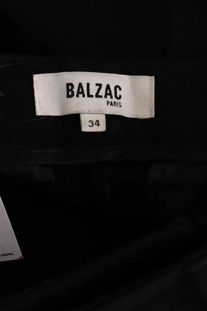 Pantalon droit Balzac Noir en Laine