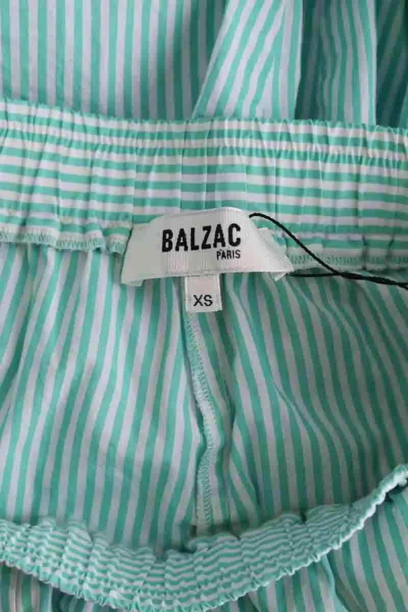 Pantalon droit Balzac Turquoise en Coton