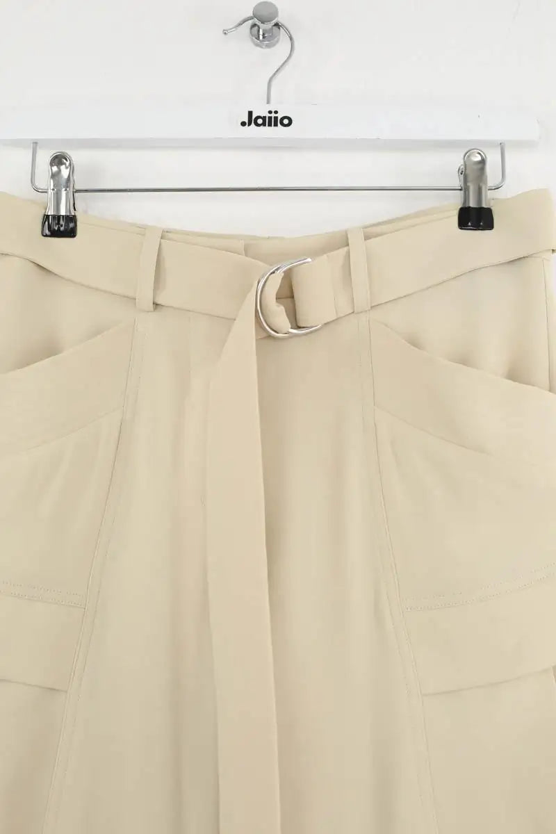 Pantalon droit Barbara Bui Ecru en Polyester