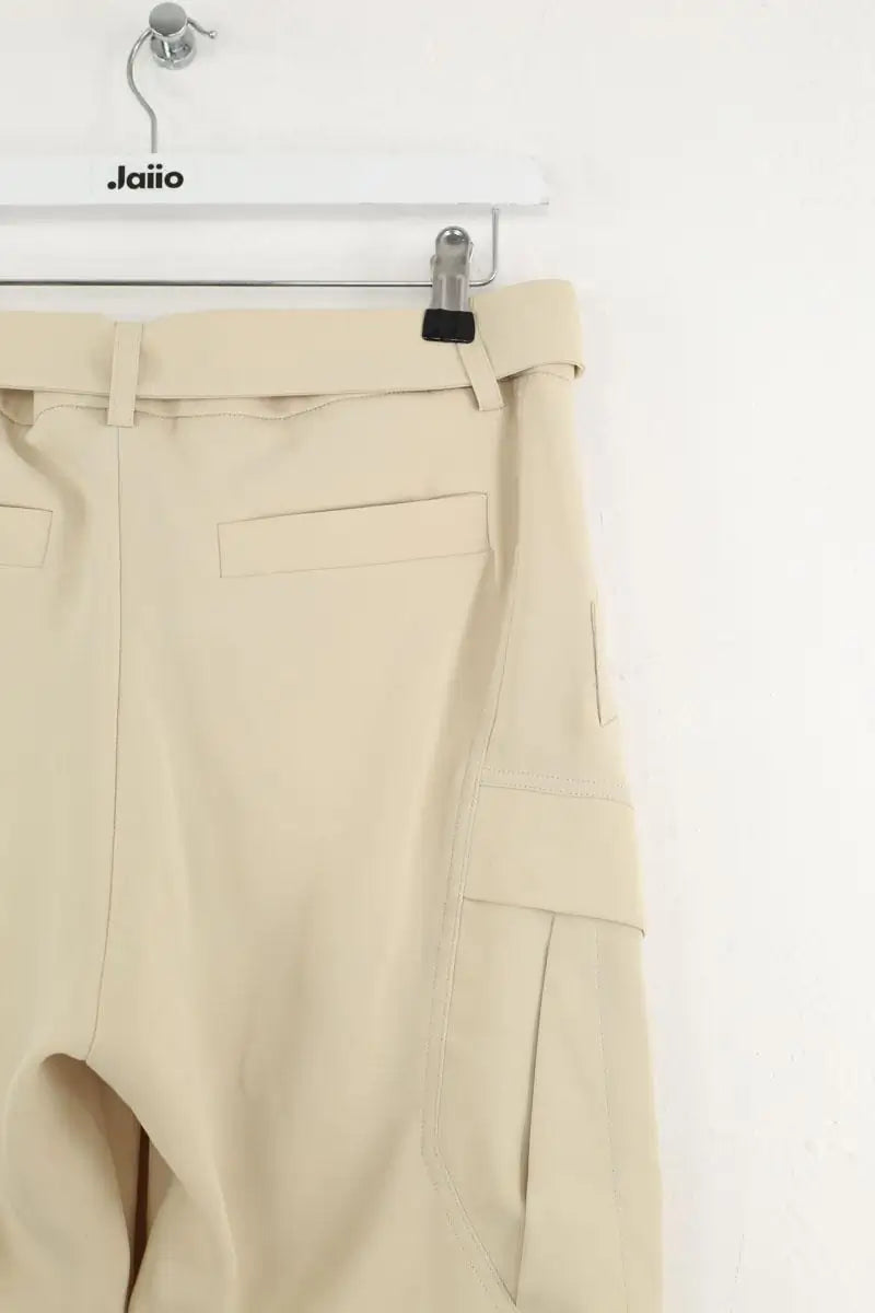 Pantalon droit Barbara Bui Ecru en Polyester