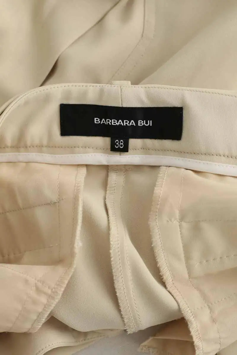 Pantalon droit Barbara Bui Ecru en Polyester