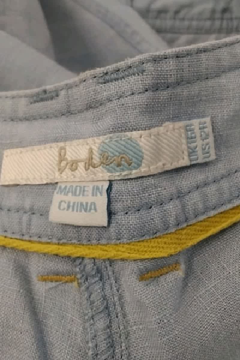 Pantalon droit Boden Bleu en Lin