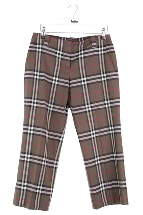 Pantalon droit Burberry Kaki en Laine, taille XS - Seconde Main
