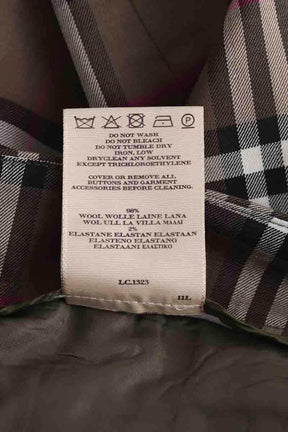 Pantalon droit Burberry Kaki en Laine