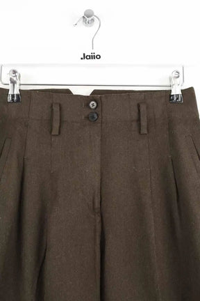 Pantalon droit Carven Kaki en Laine