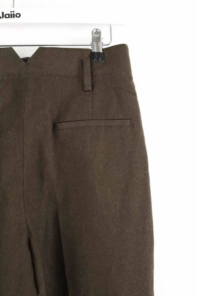 Pantalon droit Carven Kaki en Laine
