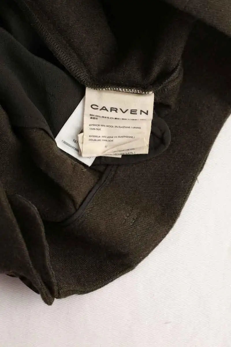 Pantalon droit Carven Kaki en Laine