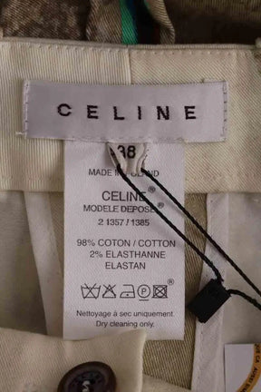 Pantalon droit Celine Beige en Coton